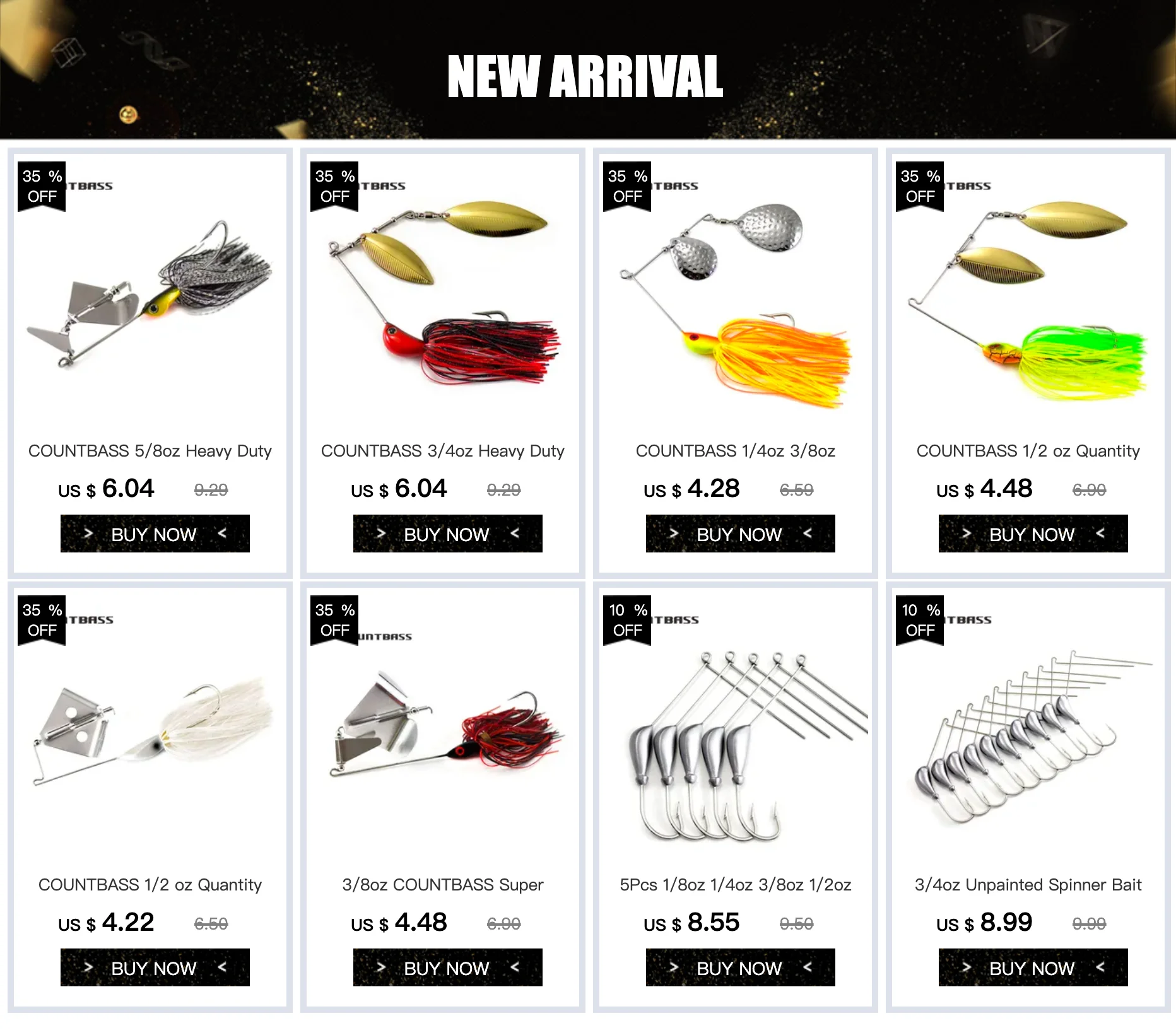 COUNTBASS 3/4oz Heavy Duty Spinnerbaits mit 6/0 Haken, Drahtköder mit Silikonröcken, Barsch-Angelköder – Detail 1