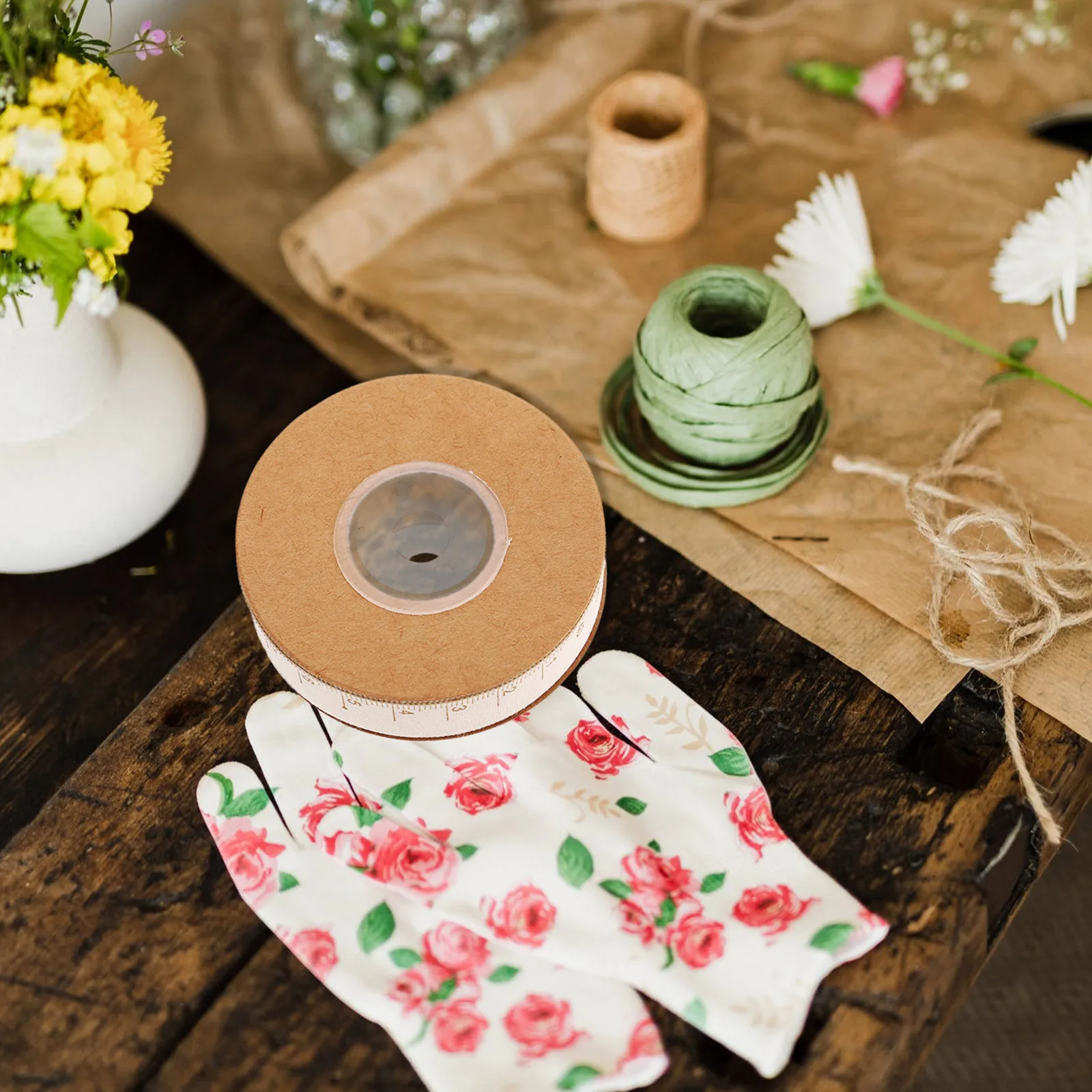 

2 Rolls 11 Yard Cotton Ribbon with Ruler Print Measurement Marks Craft Tape for DIY Projects Party Decorations Gift Wrapping