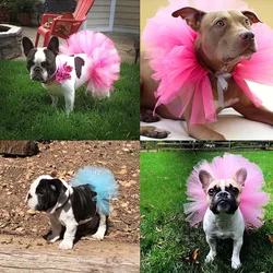 Falda tutú de malla con babero disfraz para perro pequeño