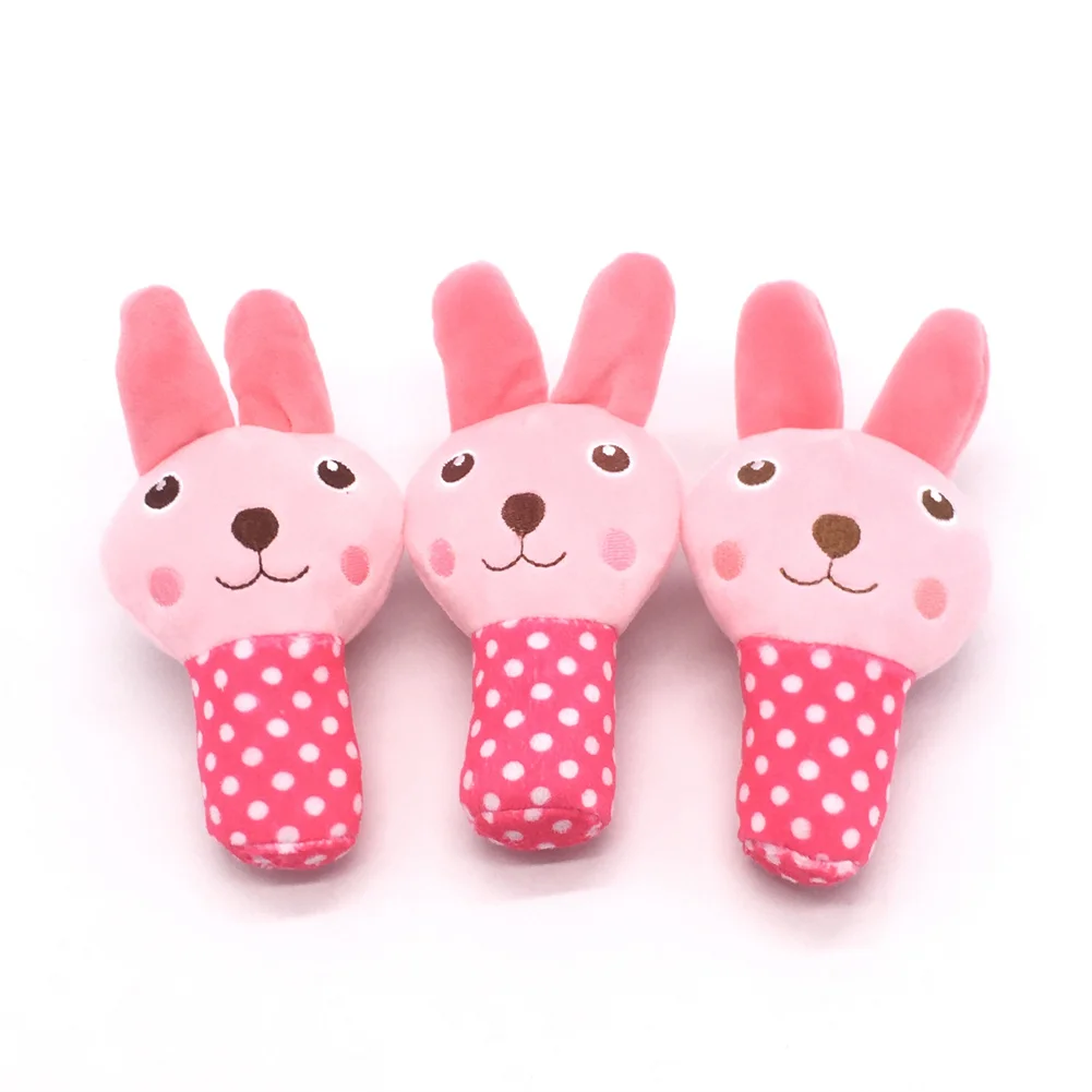 

Cute Plush Rabbit Dog Chew Squeaky Toy Bite Resistant Pet Cleaning Teeth Molar Sounding Dolls Puppy Play Training Fleece Toy