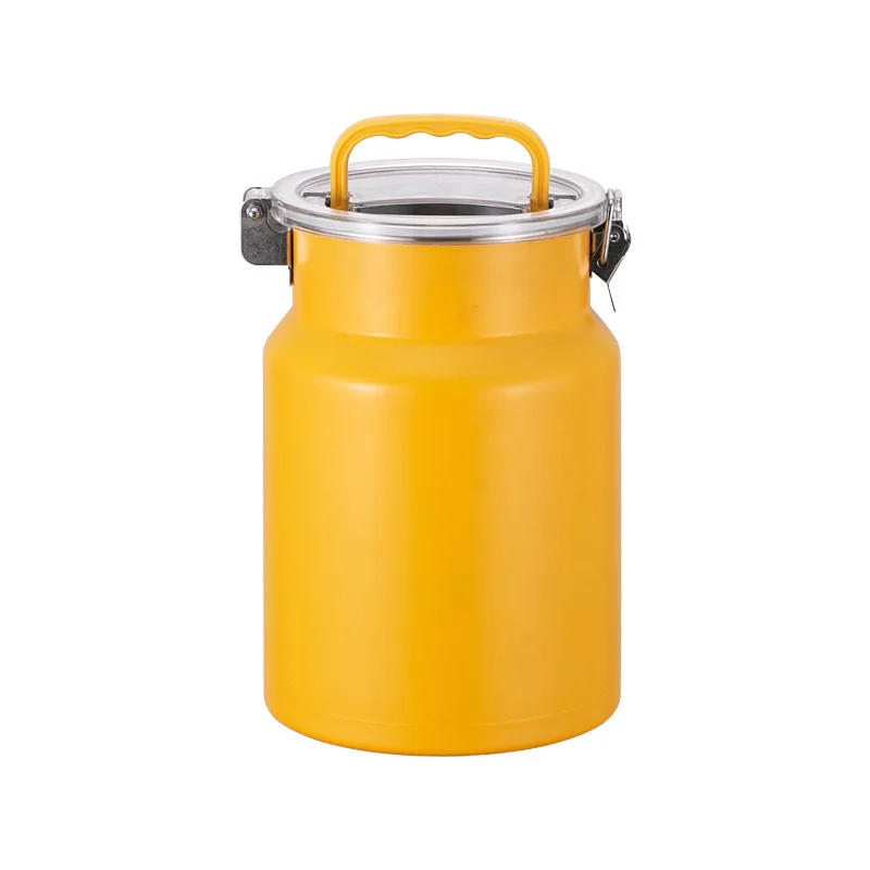 

5л 7л синий красный желтый нержавеющая сталь банка для молока кофе чай контейнер для хранения еды герметичный набор канистр