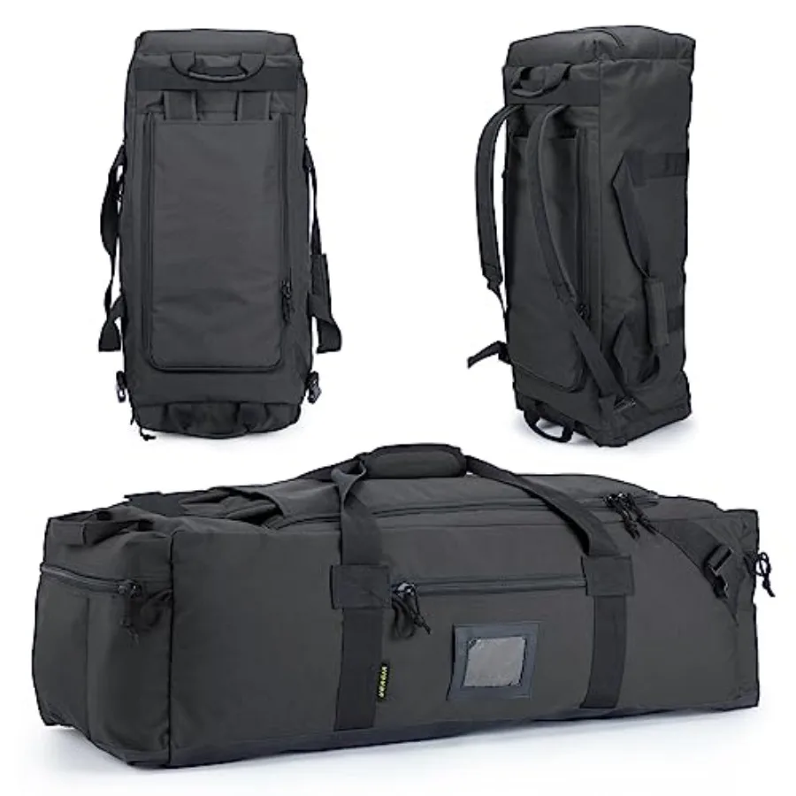 

105l Large Duffel Bag For Travel, Gym and Sports - Water Repellent Polyester, Hidden Straps, Shoe Compartment - Perfect Lage Du