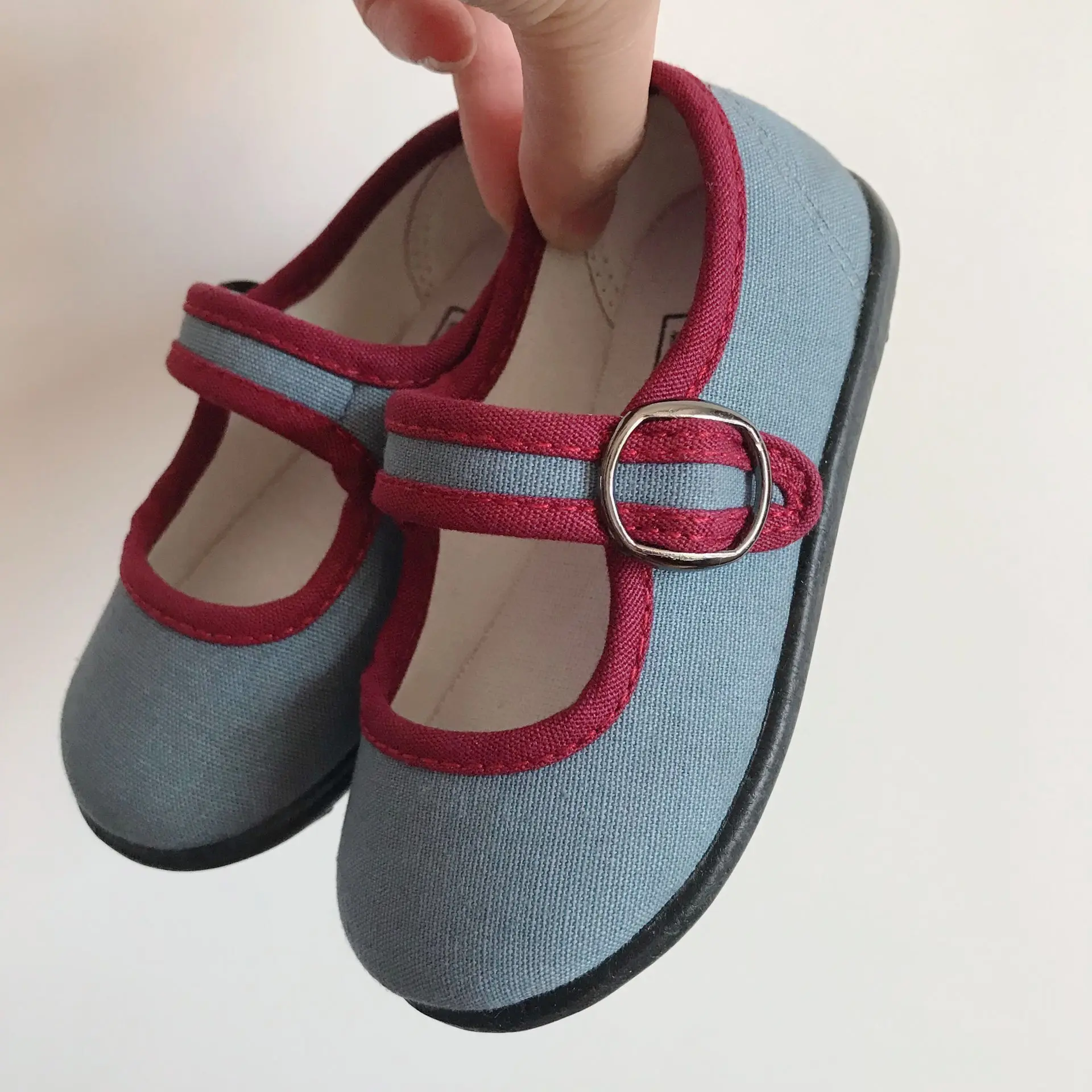 HoneyCherry Frühling Neue Mädchen Weichen Boden Slip-on Schuhe Kindergarten Indoor Quadratischen Mund Baby Leinwand Schuhe – Detail 10