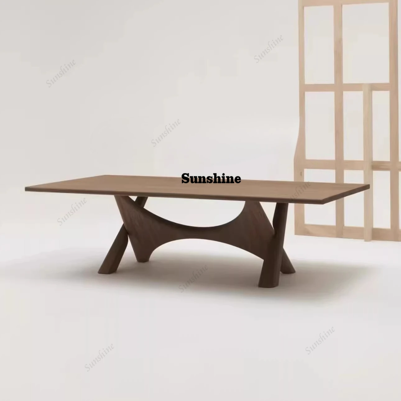 

French retro style, solid wood household small apartment dining table, rectangular dining table