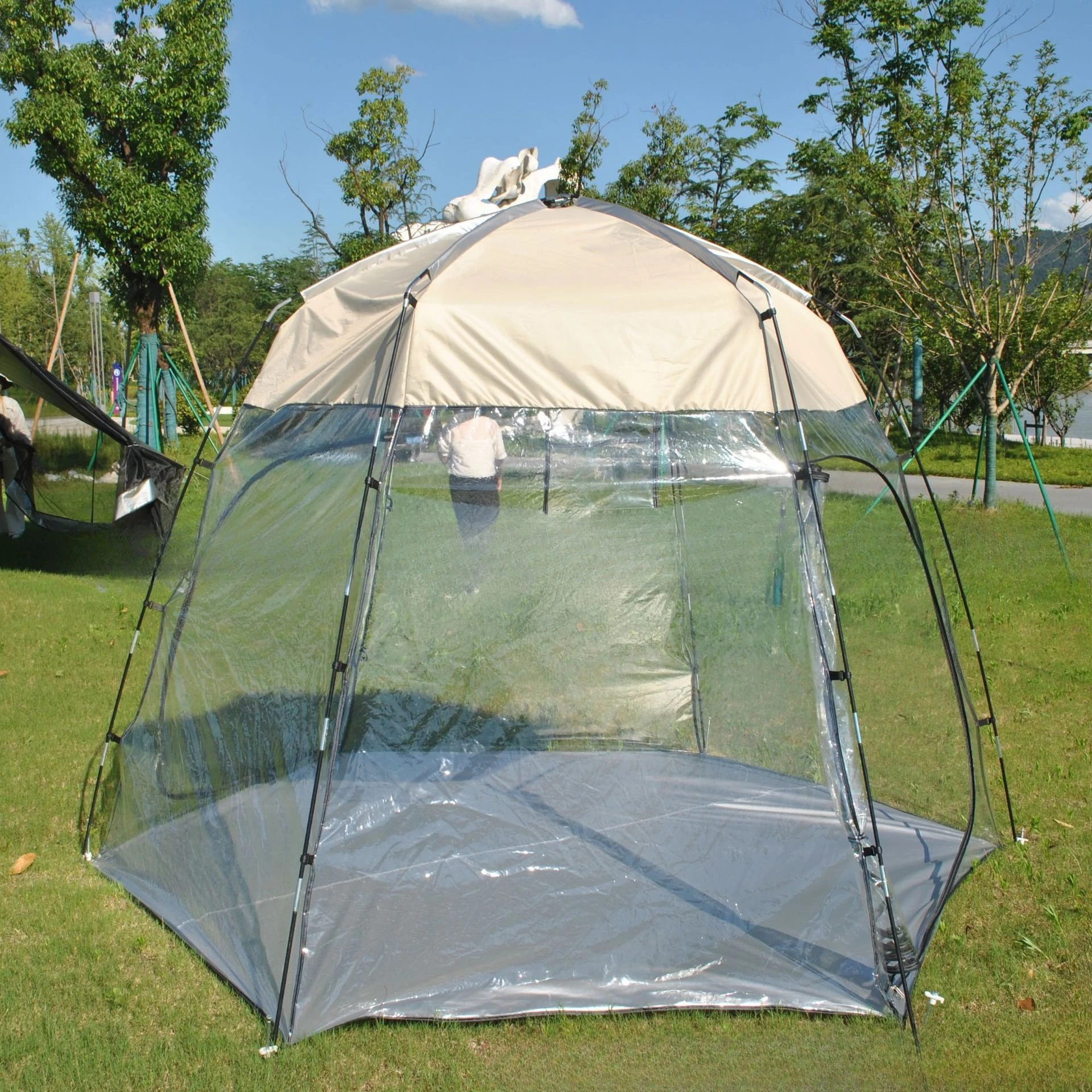 transparent PVC tent, outdoor open-air starry sky transparent tent Internet celebrity bubble house tent