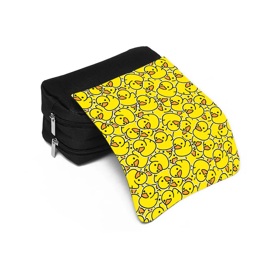 Juego de 3 uds de bolsas de almuerzo redondas de pato amarillo, bolsas de lápices con tapa, mochilas escolares para niños/niñas, los mejores regalos, mochila de dibujos animados 3D para niños