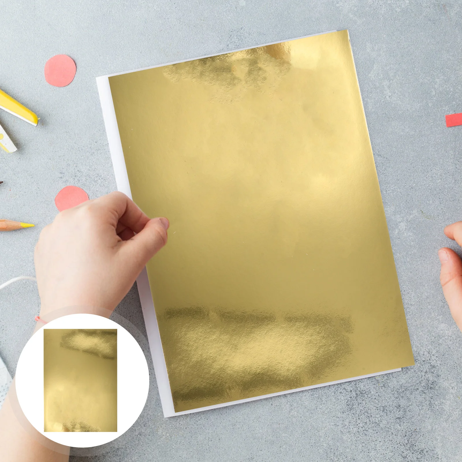 

10 Sheets Handbook Paper Jam Silver Cardstock Certificate Scrapbooking Colored Foil Board Decorative Craft Gold Metallic Mirror