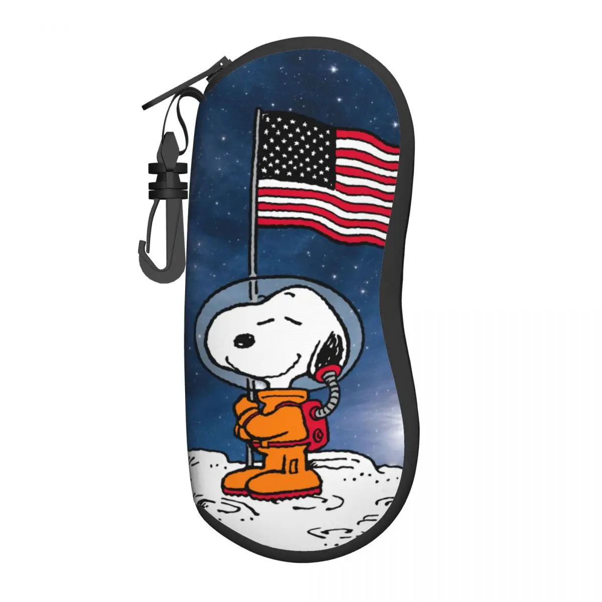 SPACE Snoopy With Flag Astronaut Glasses Case Lightweight Box Eyewear Storage Box Gift Eyeglasses Box