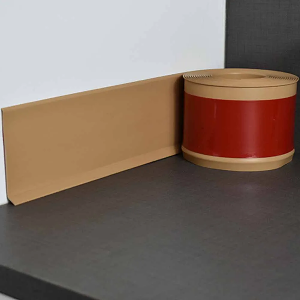 4M PVC Skirting Board Trim Self-Adhesive Flexible Skirting Boards Covers Wall Base Moulding Trim Black White Brown Gray