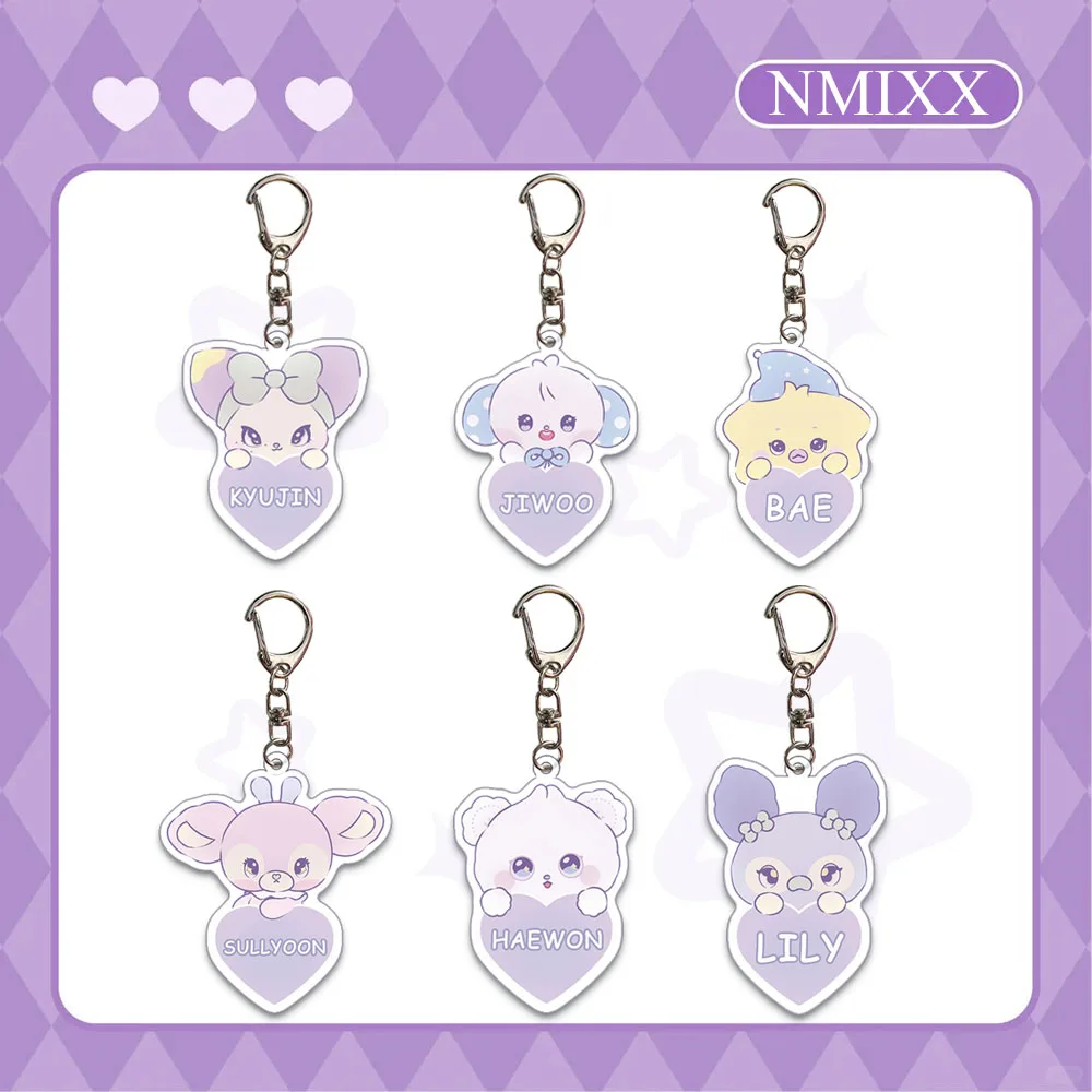 1/6 قطعة Kpop NMIXX شخصية كرتونية أكريليك كيرينغ باي هايوون سوليون جيوو اسم العلامة المفاتيح المشجعين حقيبة الظهر مفتاح الملحقات