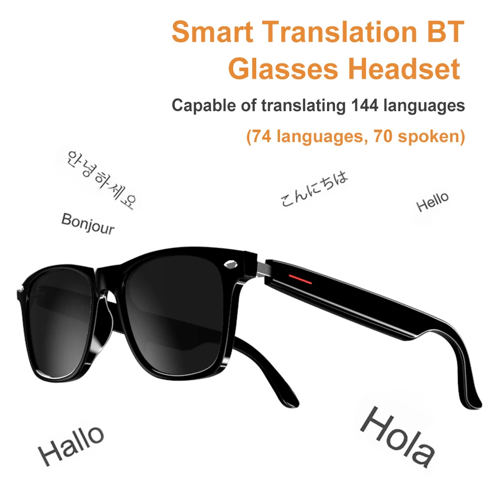 E13 intelligent translation glasses Blue Light Filtering Polarized Sunglass Bluetooth-Compatible 5.4  Audio Built-in Mic & Speak