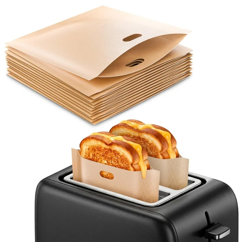 5/20pcs Toaster Bags Reusable Grilled Cheese Bags Non Stick Fiberglass Bread Bag for Sandwiches, Chicken, Chips Garlic Toasts