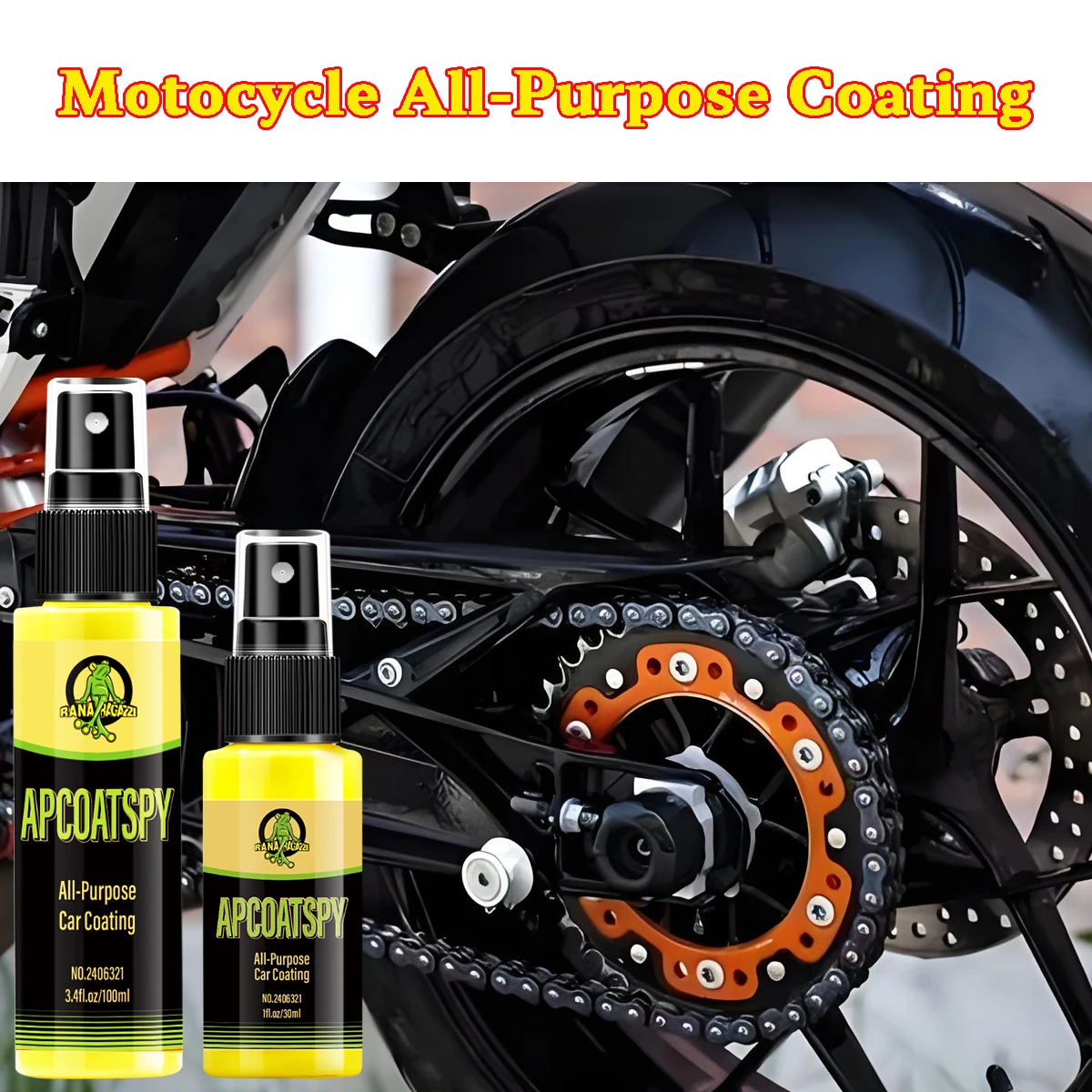 

APCOATSPY Motorcycle Ceramic Coating Spray All-Purpose Coating Super hydrophobic More Shine Liquid Glass Paint Care RG321