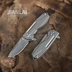 New Outdoor Titanium Alloy Folding Knife High Hardness D2 Steel Outdoor Knife Portable Knife Mini Knife Home Gift Essential