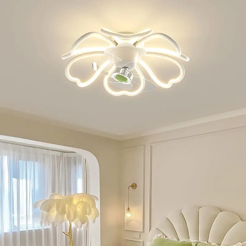 

Modern girls bedroom decor led ceiling fan light lamp living dining room Kids Chandelier ceiling fans with lights remote control