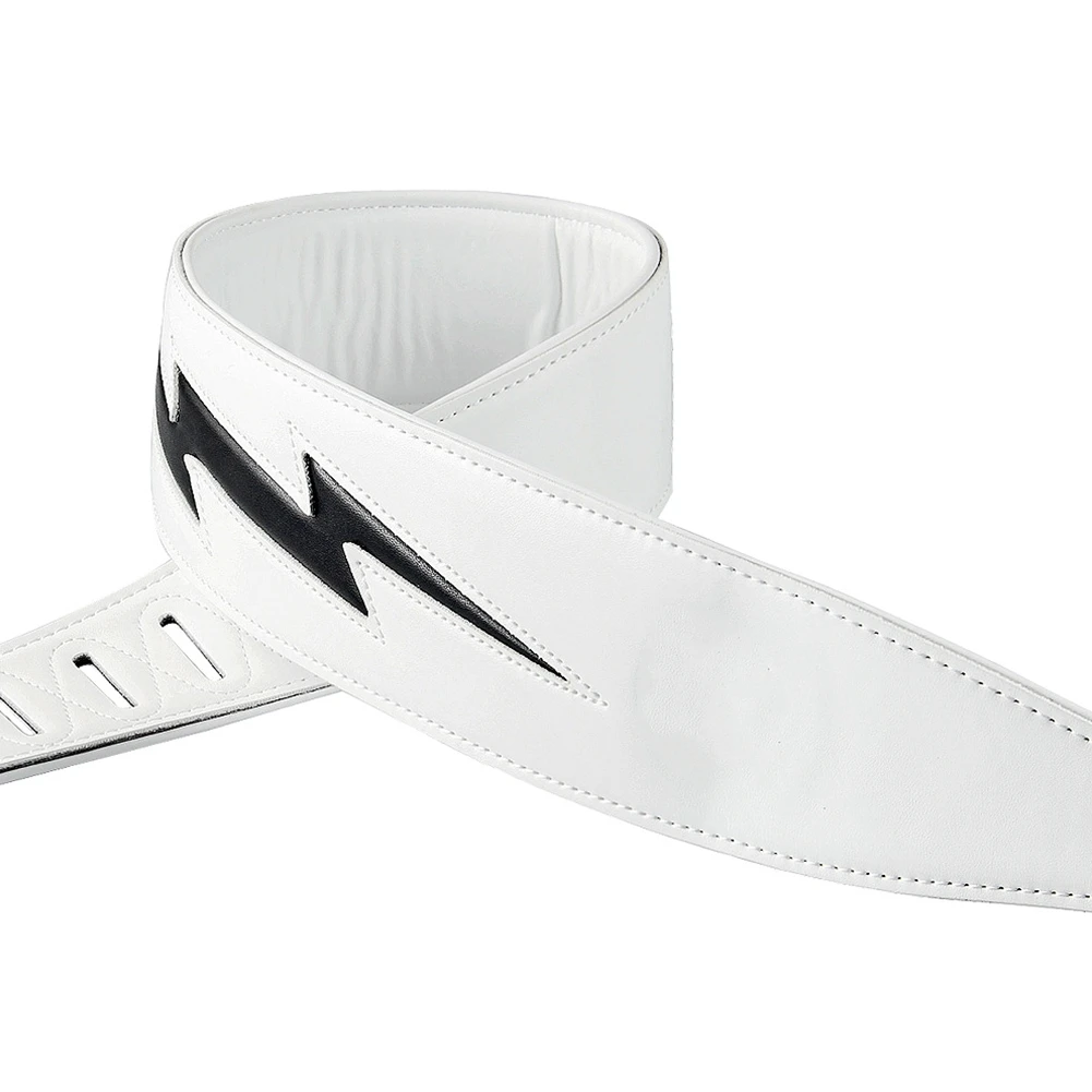 

ABXY Leather Guitar Strap Unique Lightning-Pattern Comfortable Acoustic Electric Bass Strap Guitar Accessories