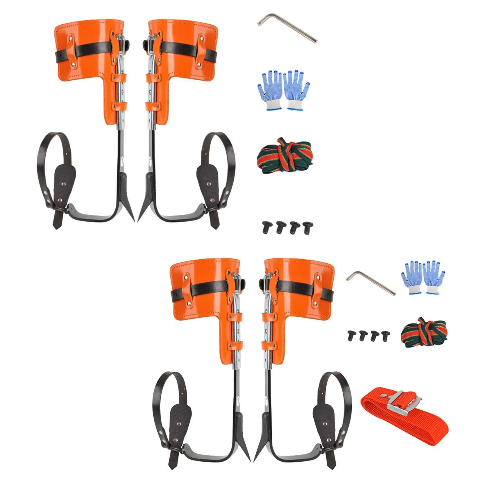 Tree Climbing Spikes Set Adjustable Height Sturdy with Strap Pedal Tool Tree Gripper Anti Slip Tree Climbing Gear for Camping