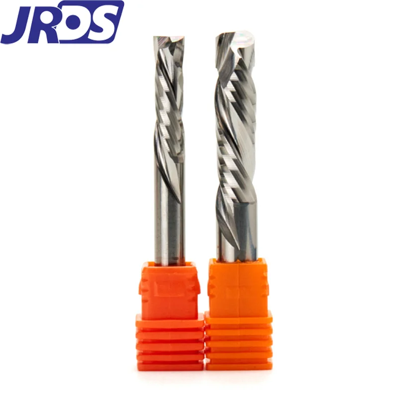 UP & DOWN Cut 1Pcs  Two Flutes Spiral Carbide Mill Tool Cutters 3.175/4/5 for CNC Router, Compression Wood End Mill Cutter Bits