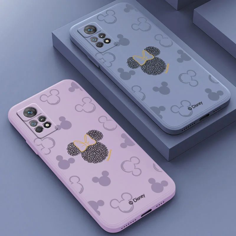 Mickey Mouse Anime Disney custodia per telefono per Xiaomi Redmi Note 12 11T 11S 11E 10S 10T 10 9T Pro Plus Liquid Rope Funda Cover