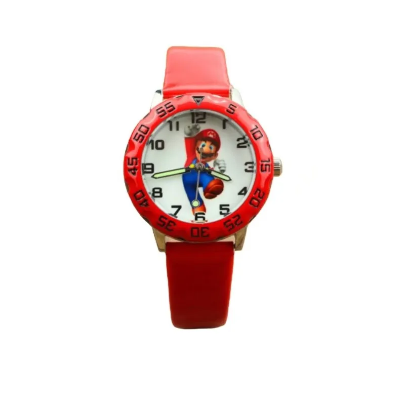 

Mario anime peripheral cartoon patterns are simple and fashionable red belt quartz watch students are versatile and good-looking