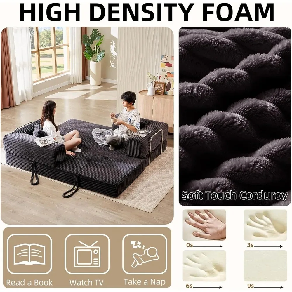 أريكة سرير قابلة للطي قابلة للتحويل، أريكة أريكة قابلة للطي مع إطار ثابت الشكل، أريكة سحابية مرتبة قابلة للطي #4