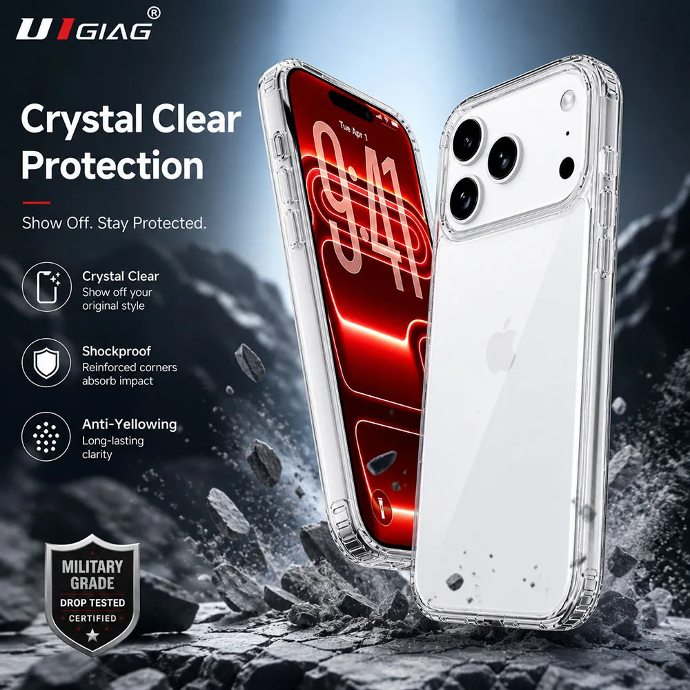 

New Arrival Hybrid Hard Shockproof Clear Case for iPhone 17 Air 16 16e 15 14 Pro Max Plus 17e Anti-Yellow Anti-Scratch Silicone