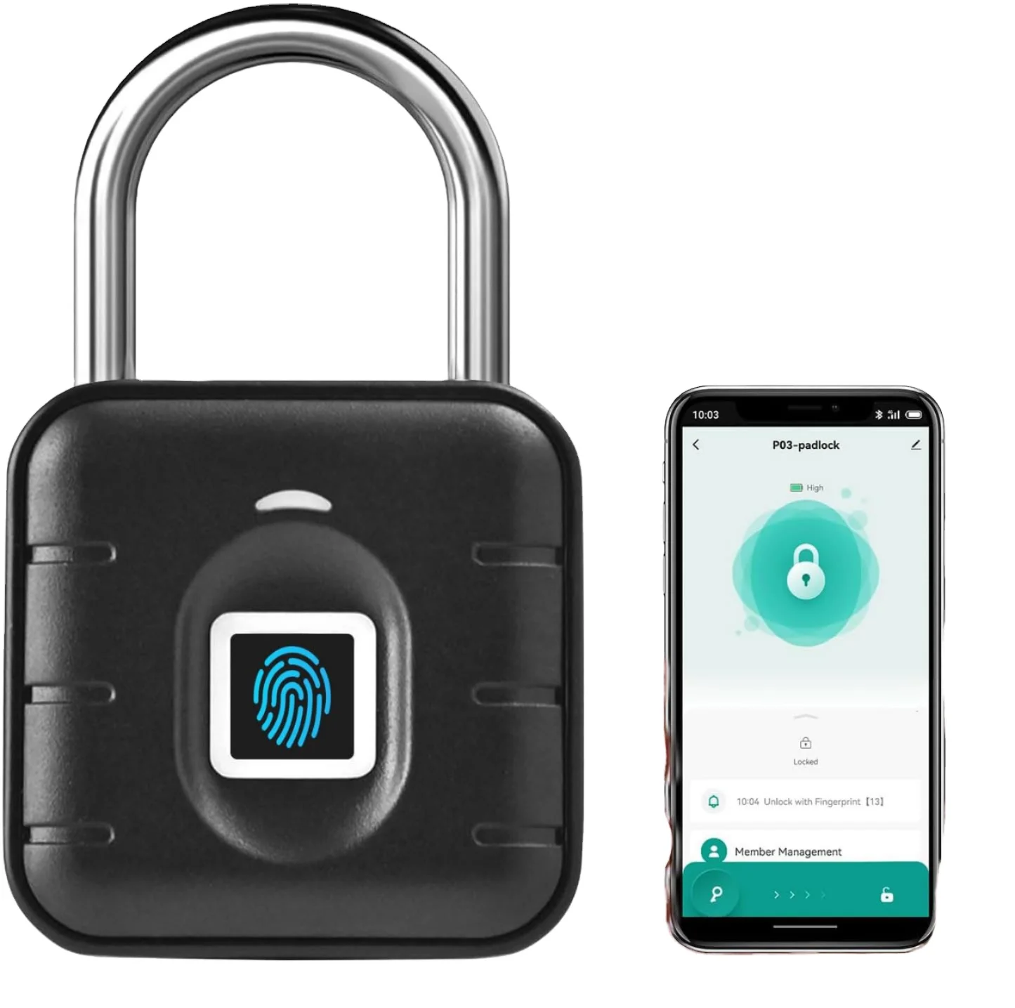IP65 impermeable aleación de Zinc inteligente Tuya candado de huella digital seguridad inteligente cerradura electrónica inteligente nueva generación Tuya táctil