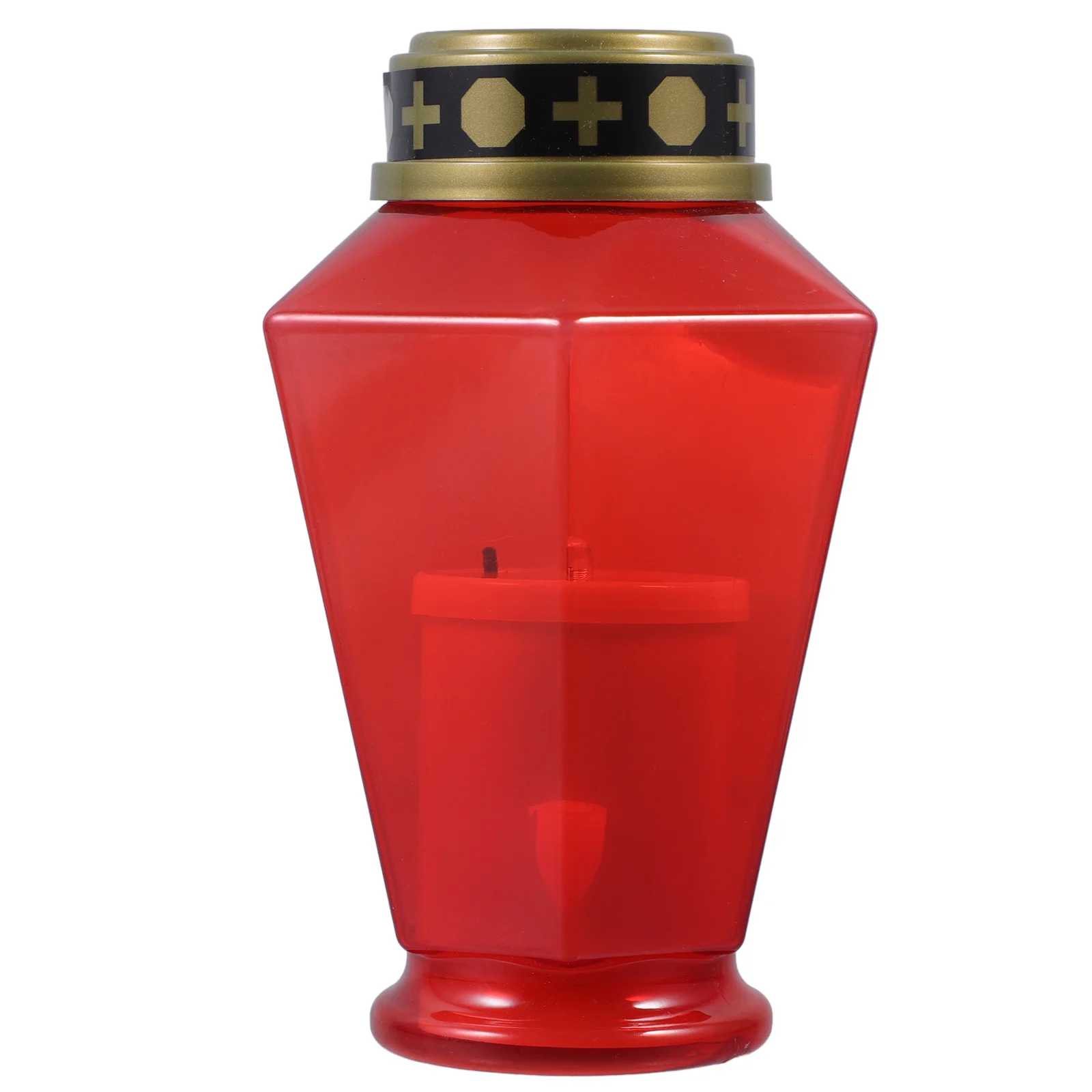 

Cross LED Light Red Flameless Flickering Graveyard Church Decoration for Remembrance Garden Lighting