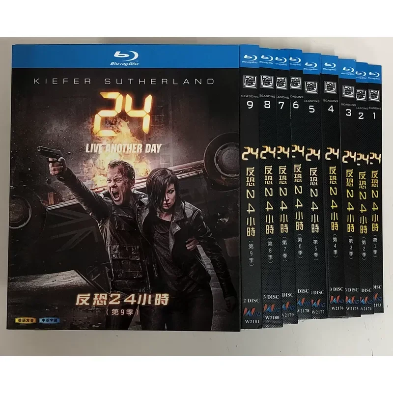 BD Blu-ray American TV Series Anti-terrorism 24 Hours Seasons 1-9 Official Version High Definition 46 Disc Box Set