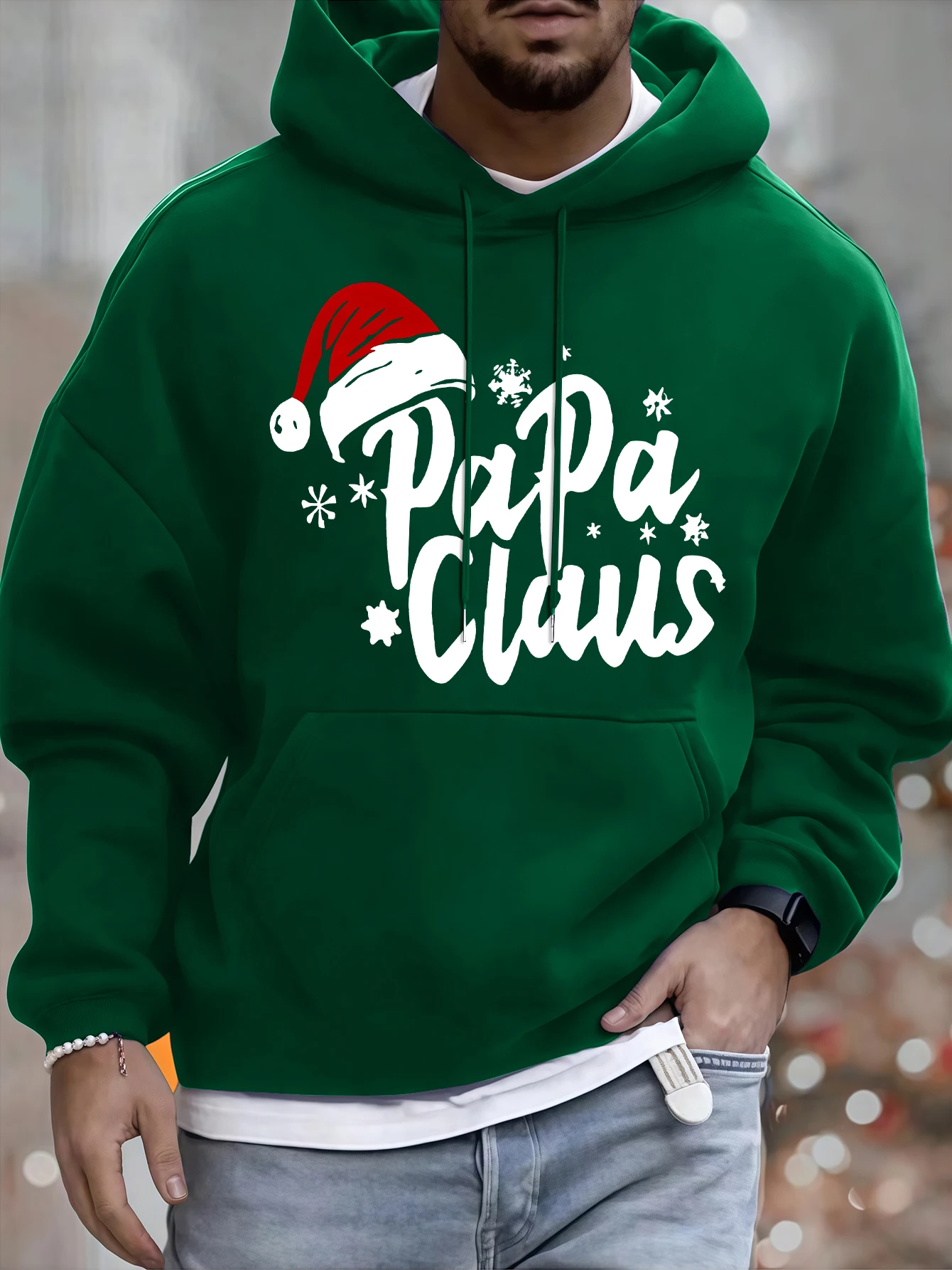 2025 neuer Herren-Weihnachts-Hoodie mit Weihnachtsmann-Aufdruck, HO-Design, weiches, bequemes, trendiges Sweatshirt für Winter-Hoodies