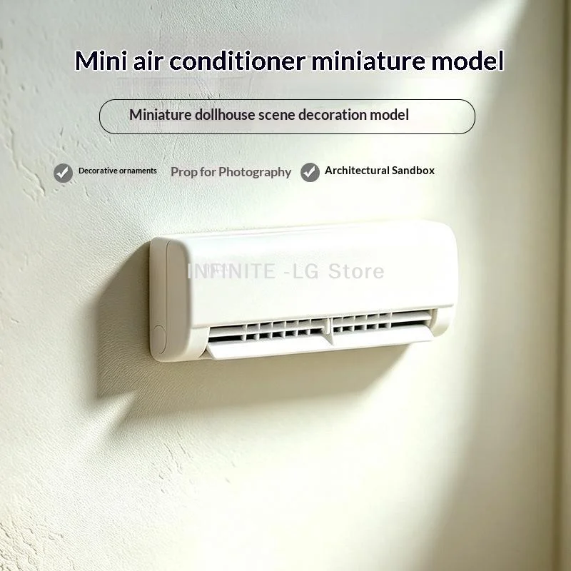 Miniature Wall Mounted Air Conditioner Ornament Dollhouse Furniture Home Model Decor Dollhouse Sand Table Photography Props