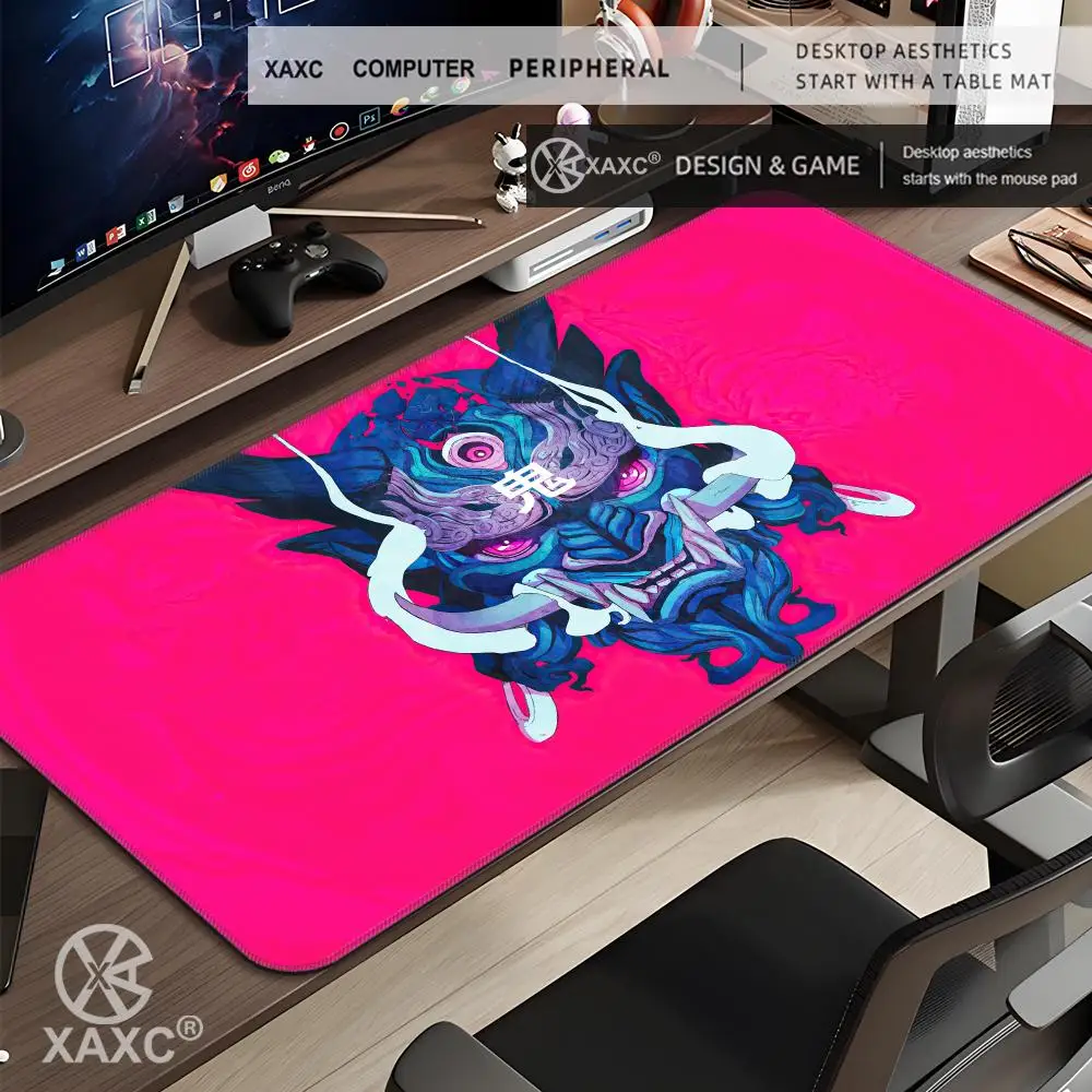 Master Of The Devil Japan Mouse Pads Large Keyboard Mouse Desk Pad XXL Non-Slip Rubber Gaming Mouse Pad Laptop Mouse Carpet XAXC