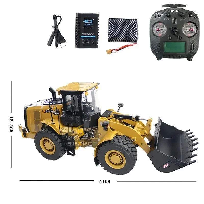 In Stock KABOLITE K966 100S 1/16 RC Hydraulic Loader Metal Bulldozer Model RTR with Battery Charger Boy RC Car Toy Gift