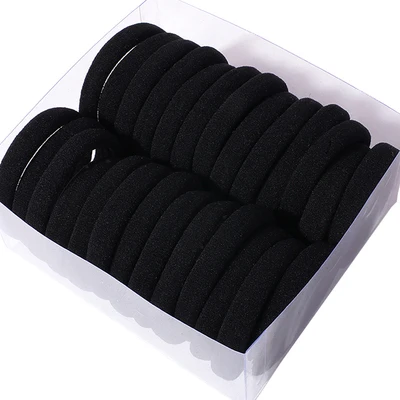 50/100 Uds. Bandas elásticas para el cabello para mujeres y niñas, diadema negra, lazos de goma, coleteros, accesorios para el cabello para niños