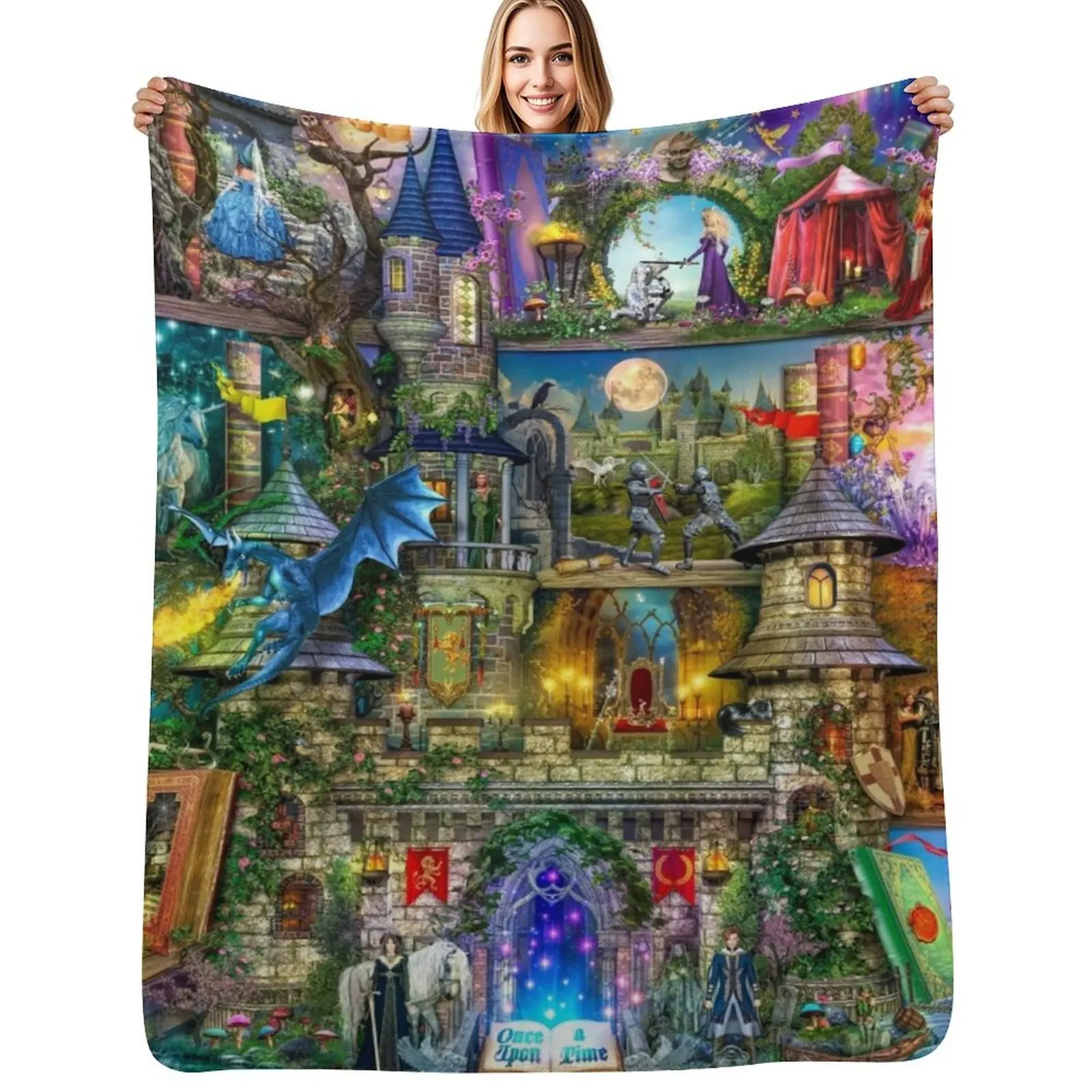 Once Upon a Fairytale Throw Blanket christmas decoration Shaggy Beautifuls blankets and throws Soft Polar Blankets