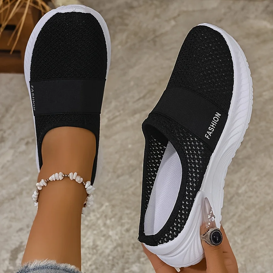 Women's Casual Slip-On Sneakers Breathable Fabric Lightweight PVC Sole Machine Washable Cleanable All-Season Comfort Shoes image 5
