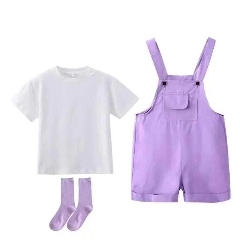 Dopamine Overalls Set Fashionable and Simple Kindergarten Graduation Photo Candy Colored Performance Costume