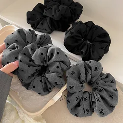 2025 Korean Bowknot Dot Cloth Scrunchies Women Girls Elastic Hair Rubber Bands Accessories Tie Hair Ring Rope Headdress Headwear