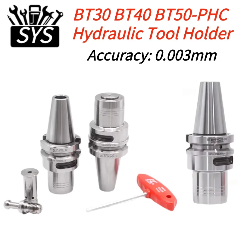 SYS Hochpräziser hydraulischer Spannfutter-Werkzeugschaft BT30 BT40 BT50 PHC06 PHC08 PHC10 PHC12 PHC16 PHC20 Spannzange BT hydraulischer Werkzeughalter