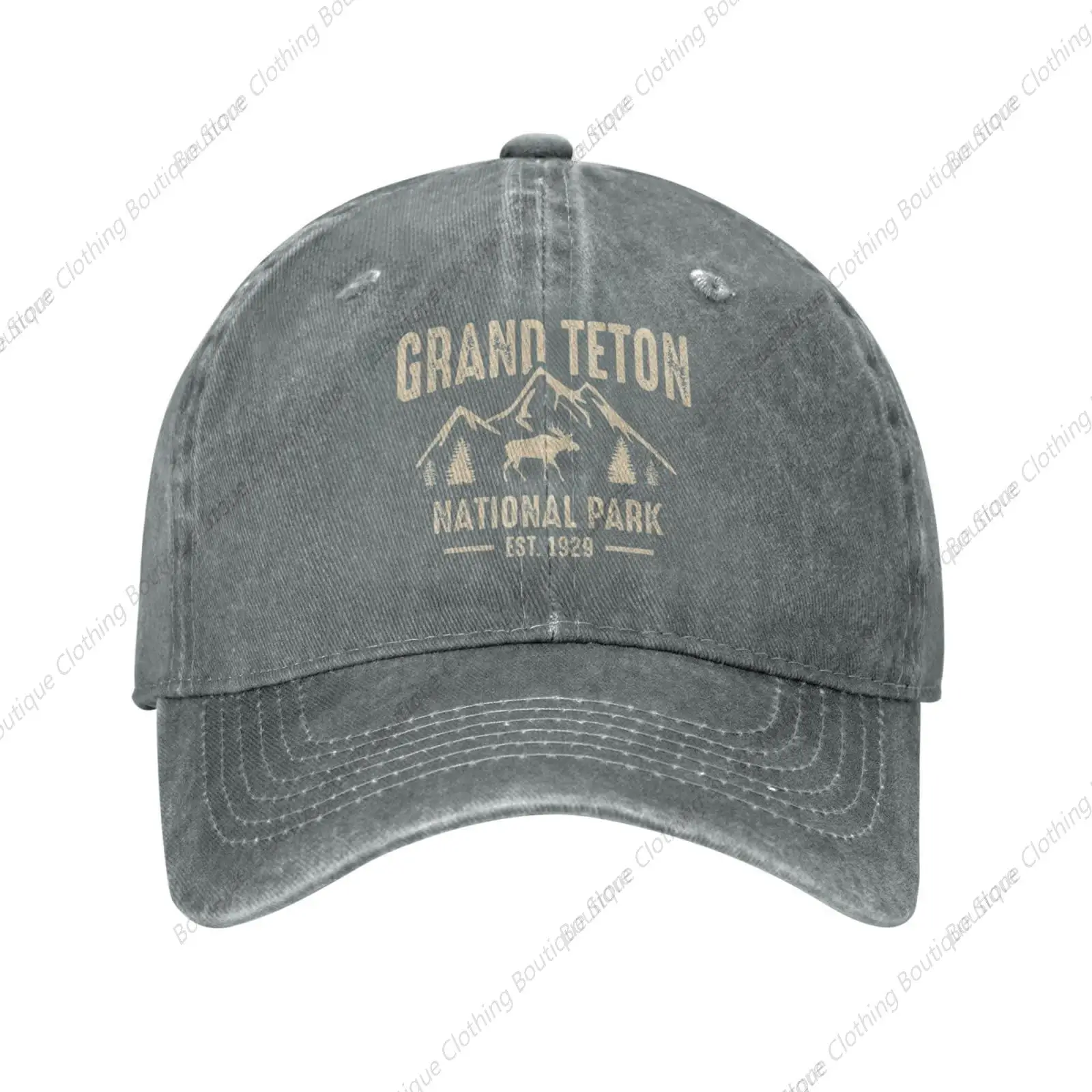 

Hats for Men Baseball Cap Hiking Fashionable Hats for Mens Beach Baseball Hat Trendy Grand Teton National Park Running Cap Gray