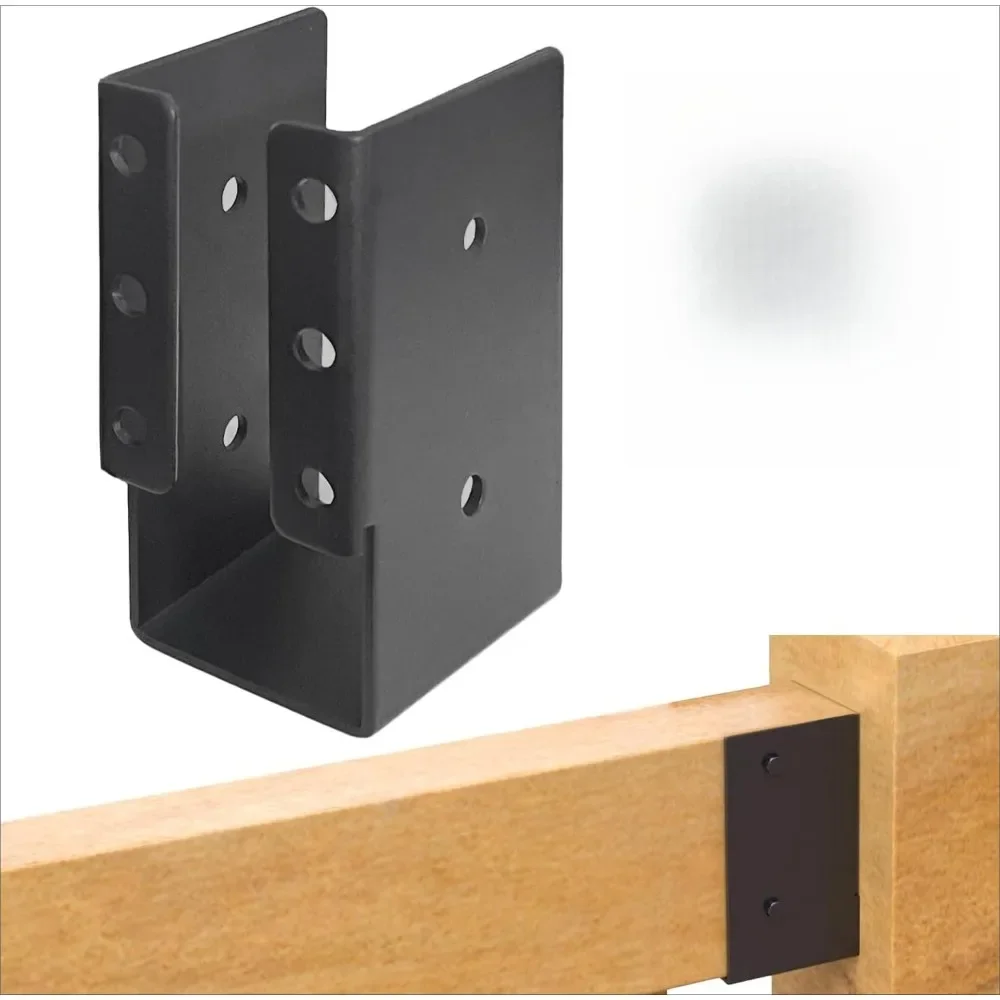 2x4 Outdoor Concealed Joist Hanger, Q235B Steel Powder Coated Flange Bracket for Beam Swing Handrail Fence, Without Screws.