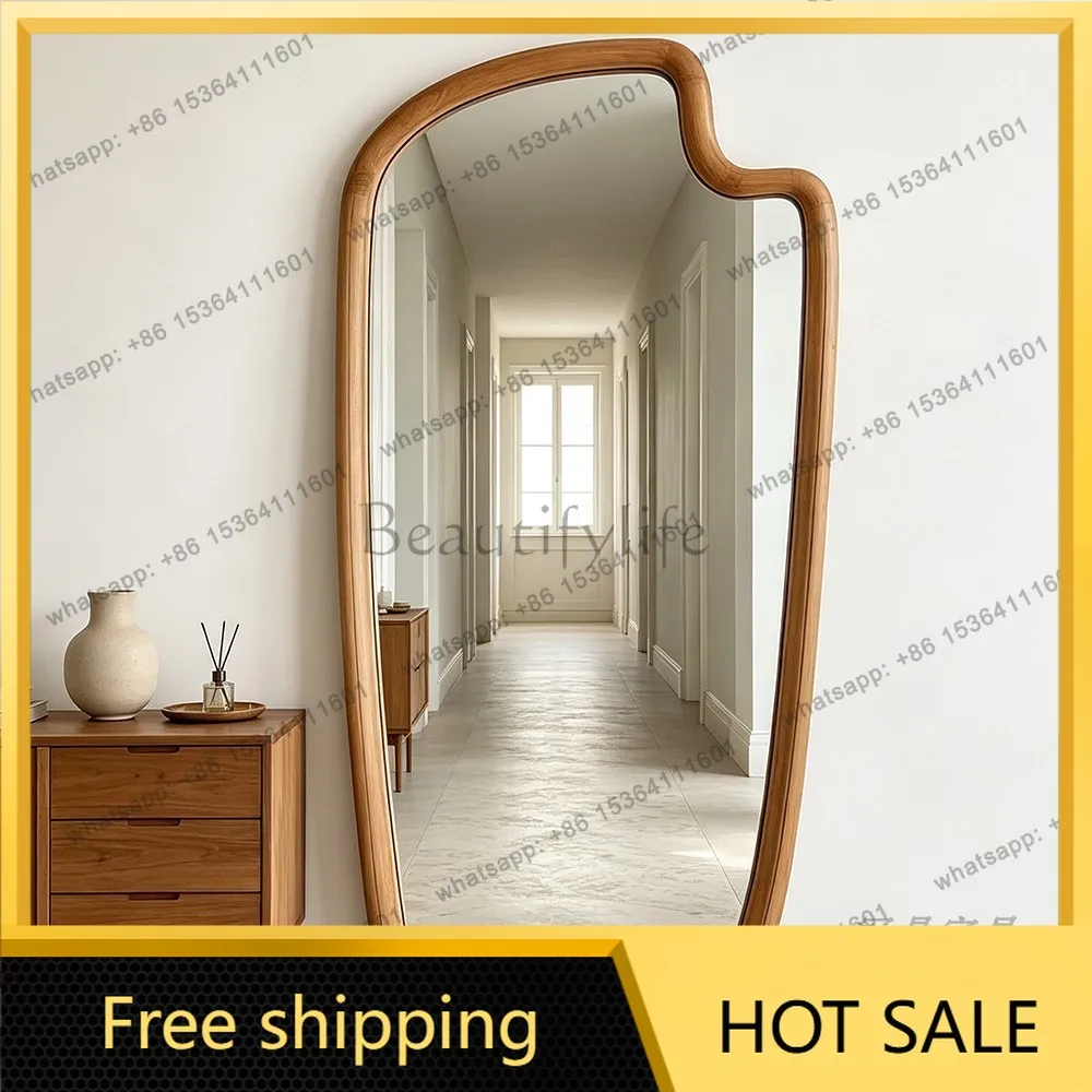 YJ French Retro Irregular Full‑Length Mirror American Style Unit For Clothing Store Living Room Dressing Home Decor