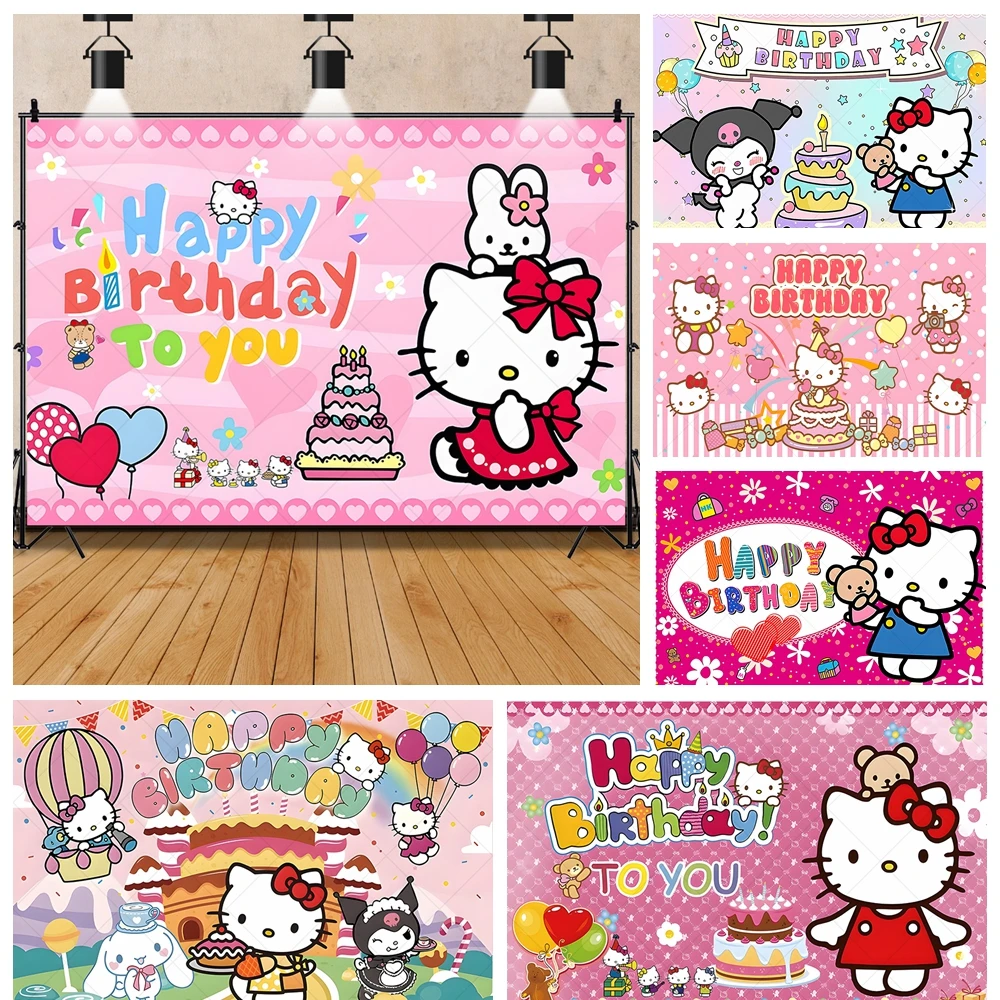 

Hello Kitty Sanrio Baby Girl Kid Gifts Birthday Party Miniso Banner Backdrop Custom Kid Room Photography Poster Decor Background