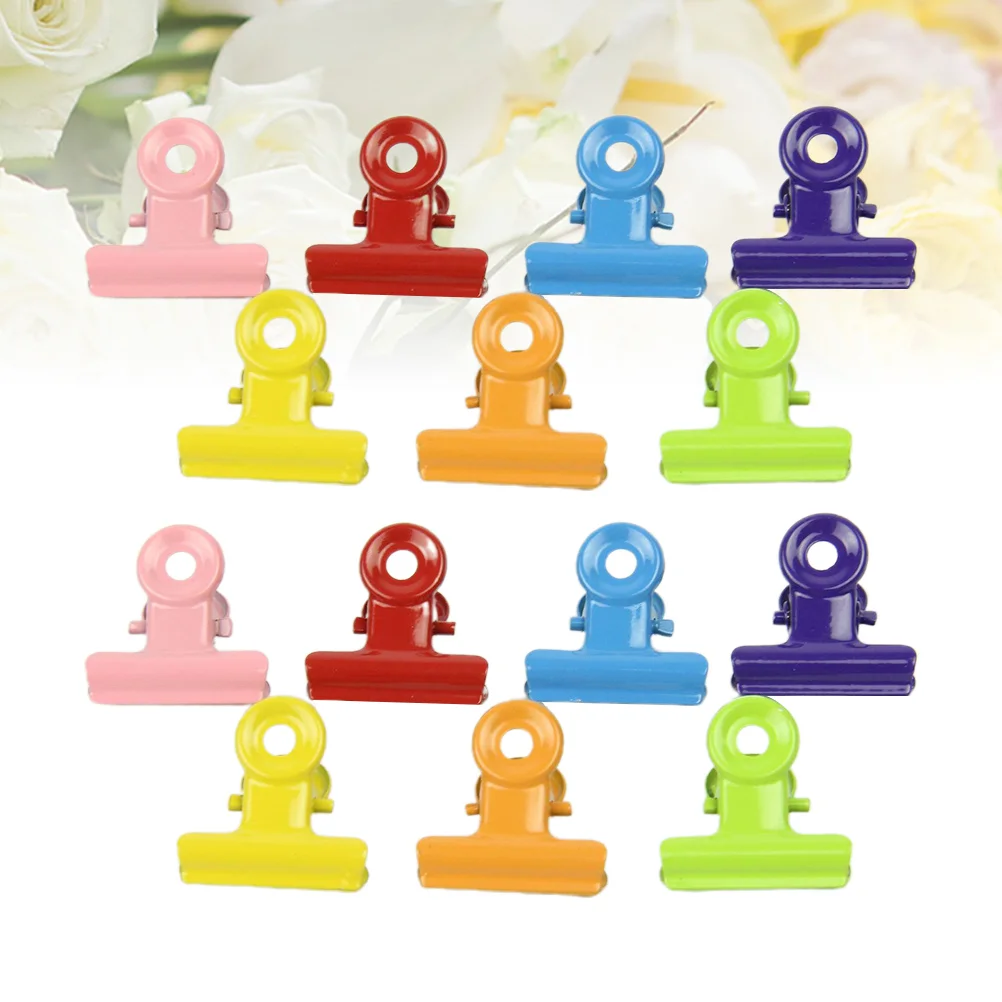 

20pcs 31mm Small Metal Lacquered Clips Bill Holder Paper Clamps Clips for Office School (Mixed Color)