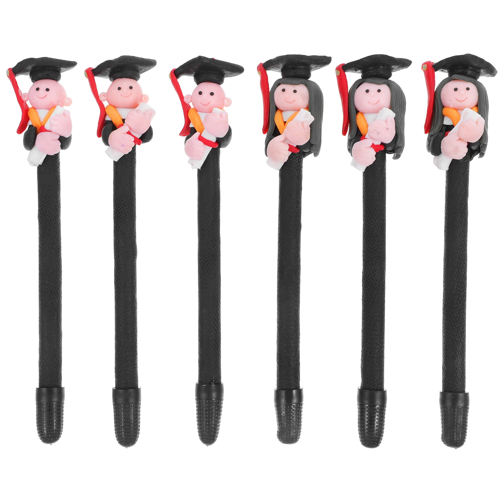 

6 Pcs Soft Ceramic Pen Doctoral Student Series Gift Pens Cute Ballpoint for College Suit Polymer Clay Graduation