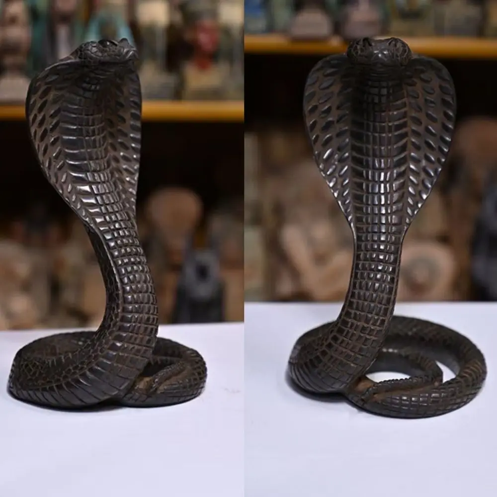 Exquisito modelo de Cobra 3D realista, adorno de serpiente de juguete, figura de Cobra simulada, escamas, modelo de simulación de Animal de resina, Navidad