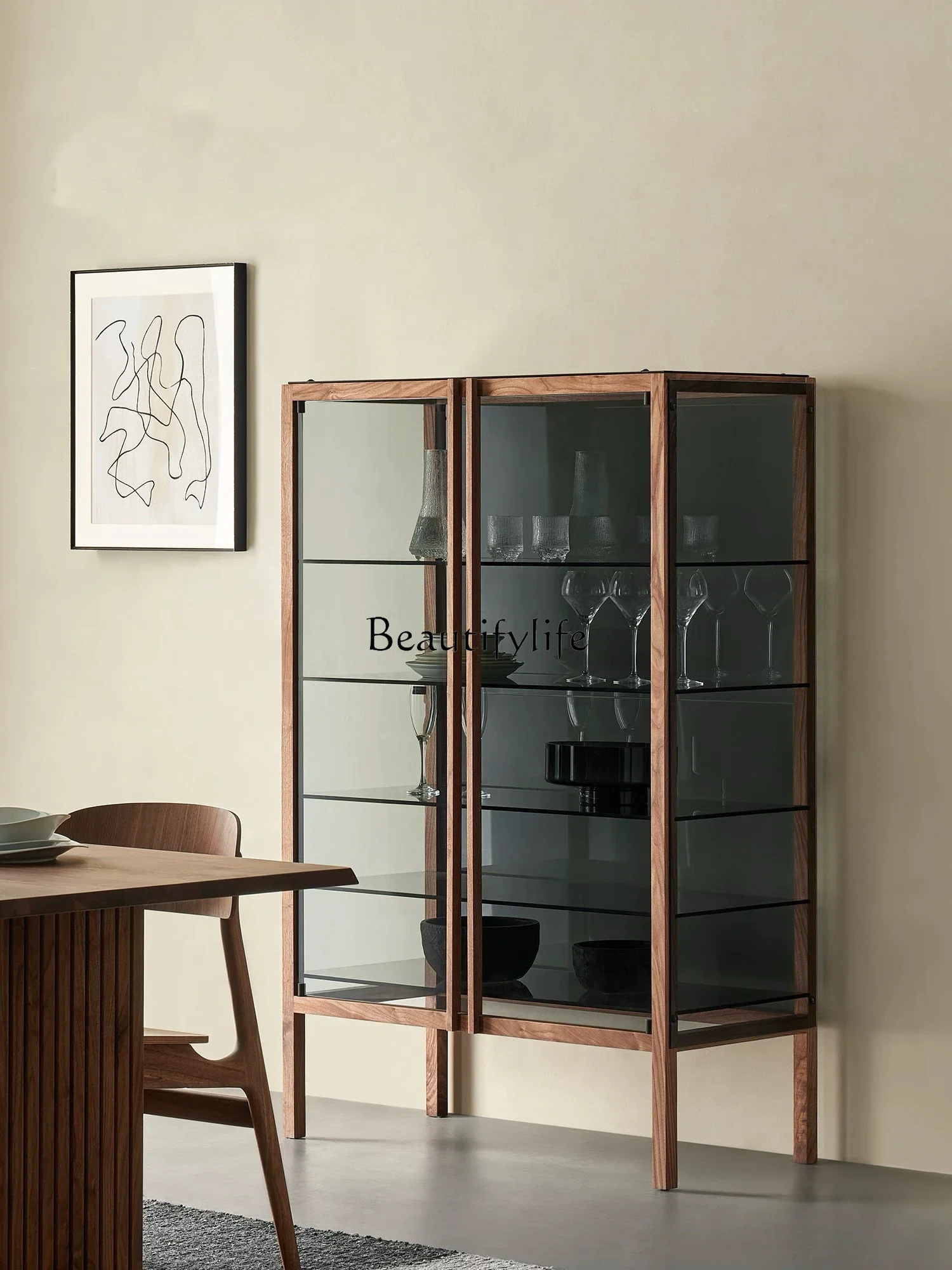 

02*Medieval solid wood dining side cabinet, living room wall storage French retro storage cabinet