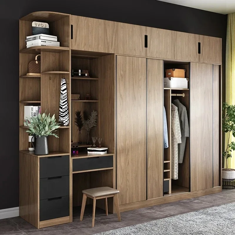 Nordic modern sliding door wardrobe simple sliding door wardrobe storage sliding door wardrobe combination for bedroom furniture