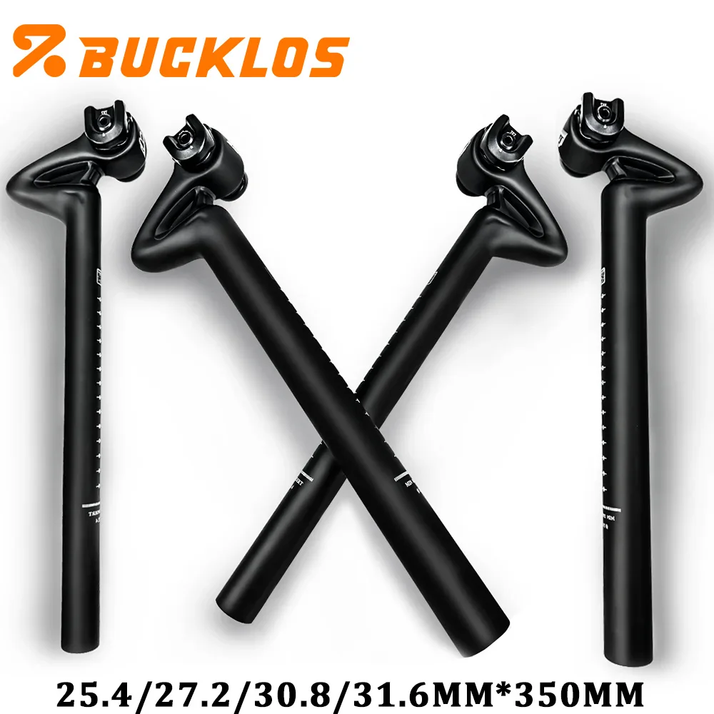 

BUCKLOS 350mm Bicycle Seatpost 25.4/27.2/30.8/31.6MM Bike Seat Tube Carbon Fiber 25mm Offset MTB Seat Post