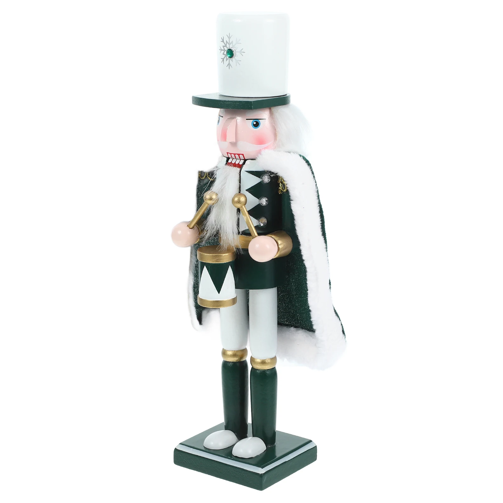 

Drummer Nutcracker Ornament 30CM Wooden Christmas Decor Unique Tall Puppet Miniature Model Holiday Gift Idea
